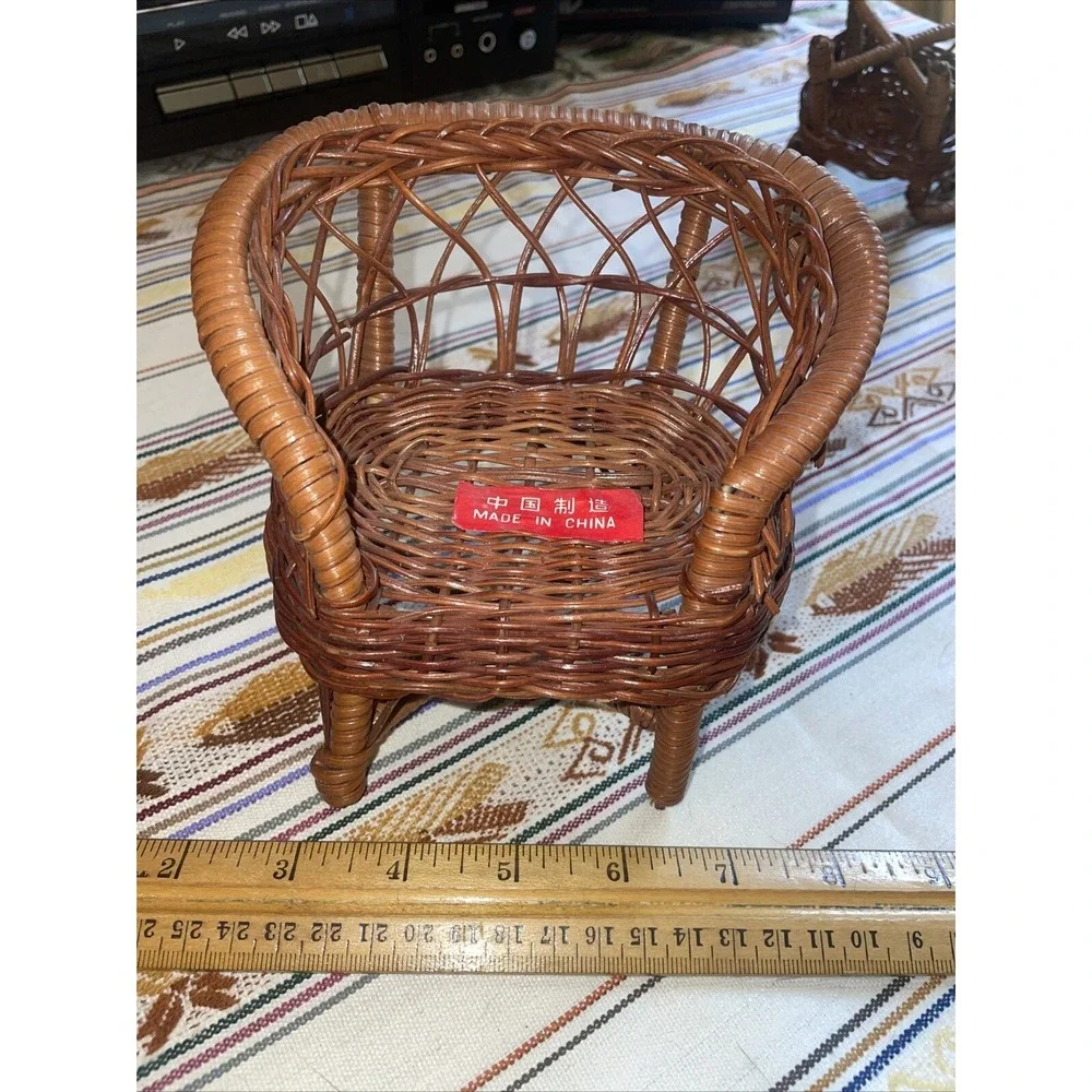 5 Piece Rattan Wicker‎ Doll Furniture Set